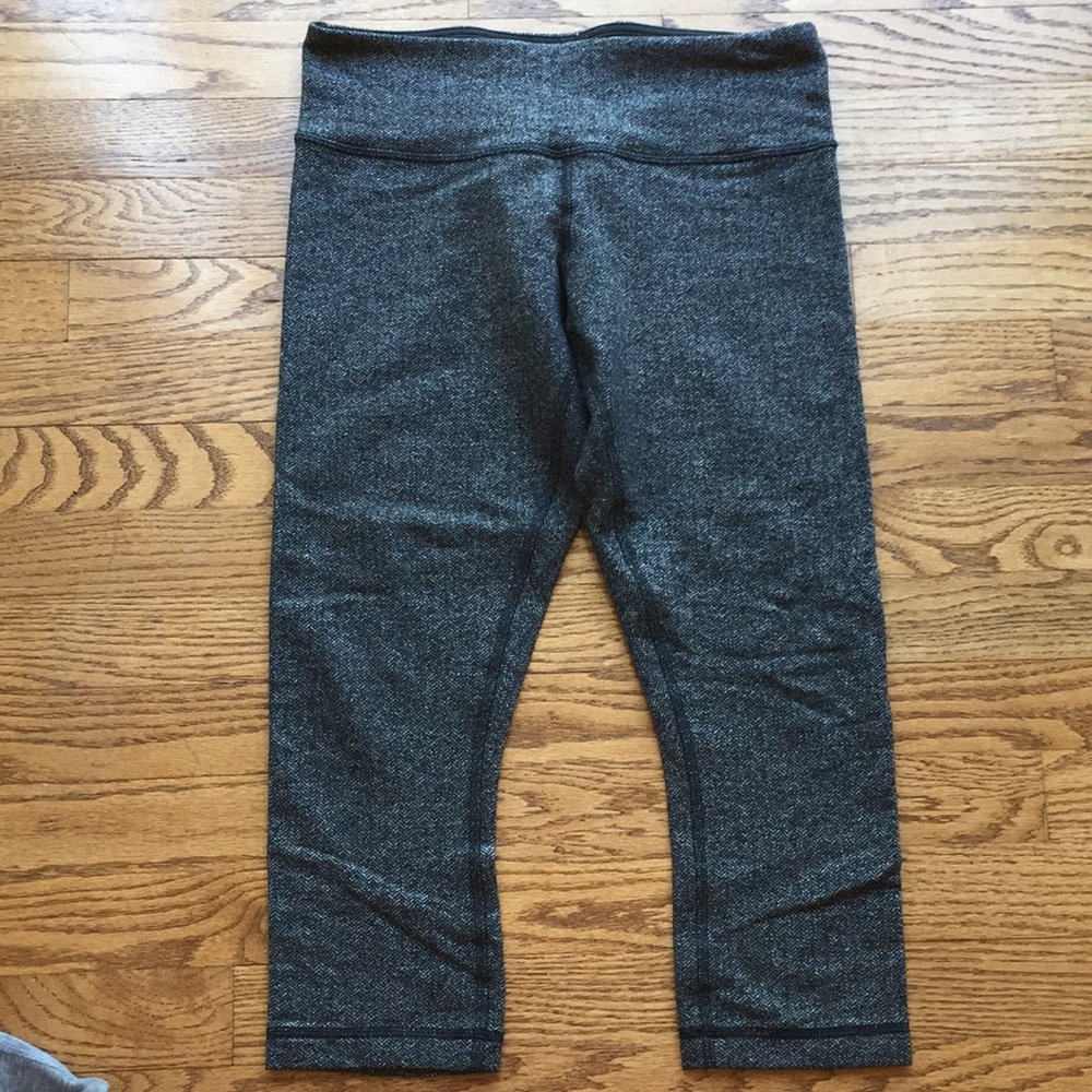 Lululemon wunder under, blk herringbone, sz 8